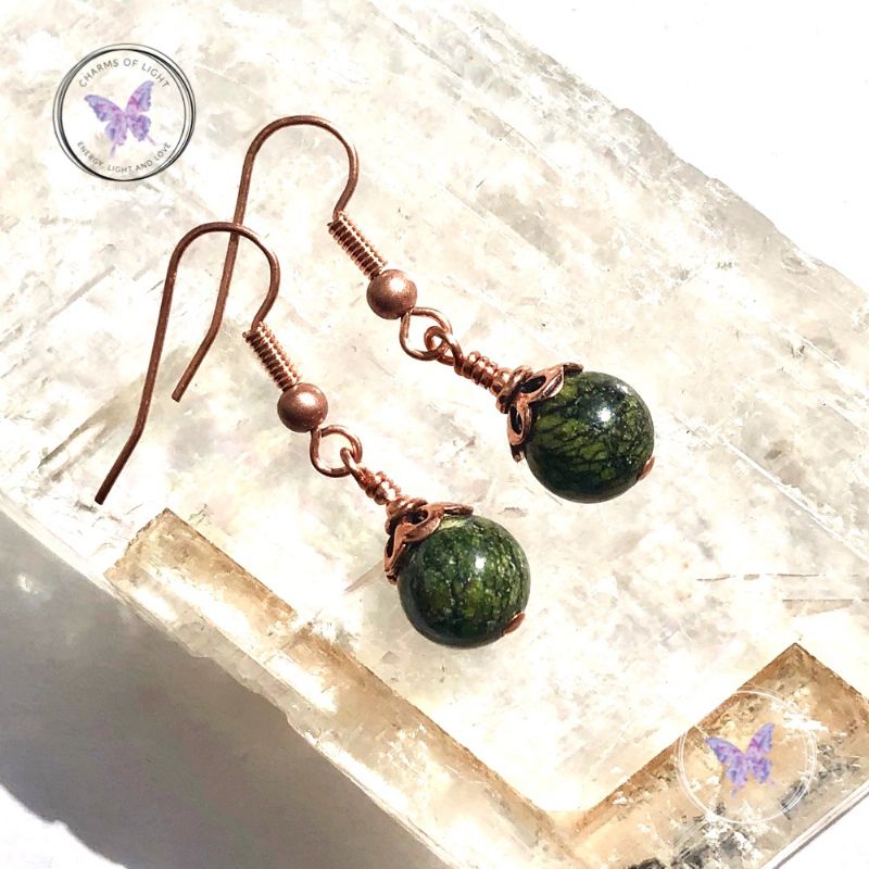 Russian Serpentine Copper Earrings